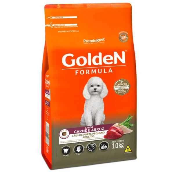 ração golden adulto raças pequenas carne e arroz