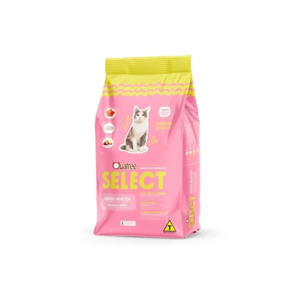 saca de ração quatree select gatos adulto salmão.