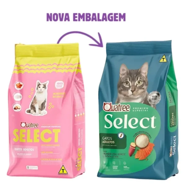 ração quatree select gatos adulto salmão nova embalagem
