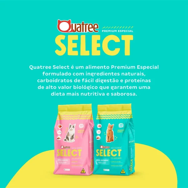 ração quatree select gatos castrados saúde