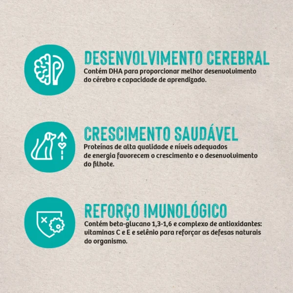Informações de ração de cachorro escritas em azul sobre o fundo cinza para representar a palavra-chave ração quatree life.