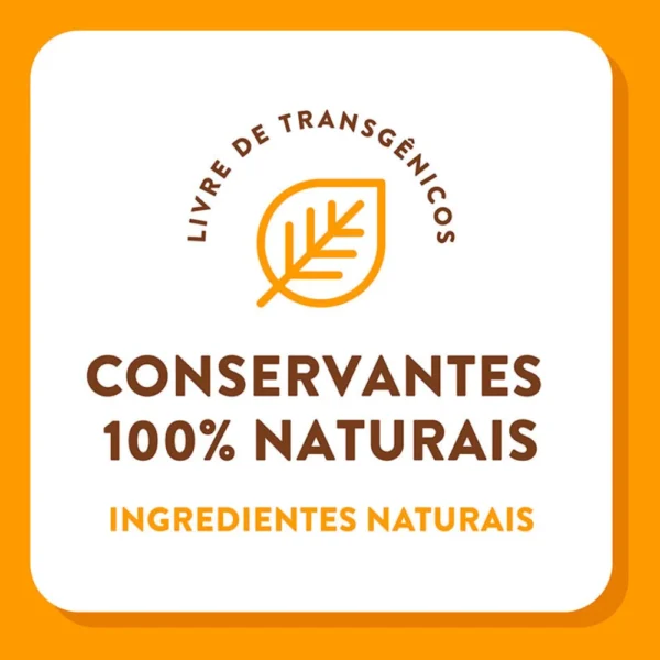 Informações sobre corantes escritas em marrom sobre o fundo branco para representar a palavra-chave ração quatree supreme cães adultos frango e batata doce.