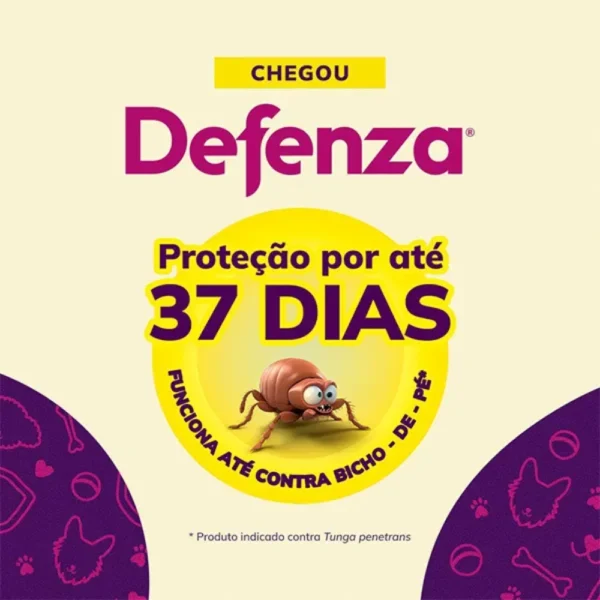 Cartaz Defenza. Falando sobre o defenza antipulgas e carrapatos.