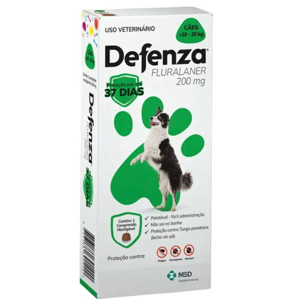 Pacote de 200mg do defenza antipulgas e carrapatos.