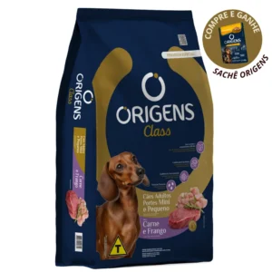 Pacote da ração Origens Premium Especial Class para cães adultos mini e pequenos. Falando sobre a origens premium especial cães mini e pequenos carne e frango.