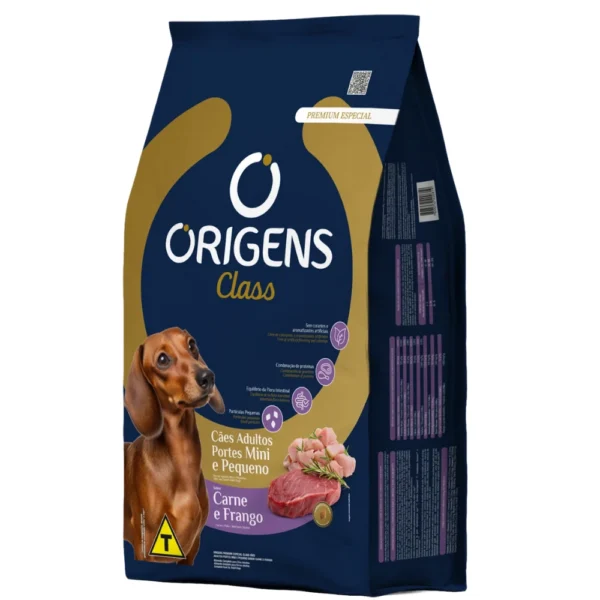 Pacote de Origens Especial carne e frango para cachorros de pequeno porte. Falando sobre a origens premium especial cães mini e pequenos carne e frango.