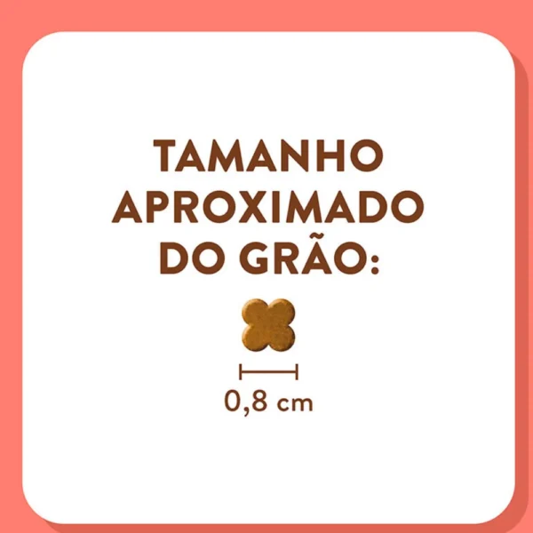 Informações sobre grãos de ração de gato escritas em marrom sobre o fundo branco e salmão para representar a palavra-chave quatree supreme gatos castrados.