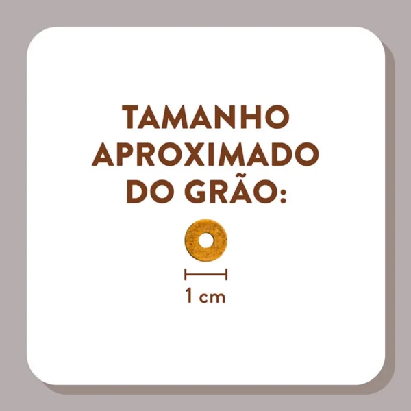 Informação sobre a ração de cachorro escritas em preto sobre o fundo lilás para representar a palavra-chave ração quatree supreme senior raças pequenas salmão e frango.