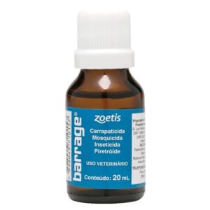 Embalagem na cor marrom com detalhes em azul para representar a palavra-chave Barrage 20mL Pulverização