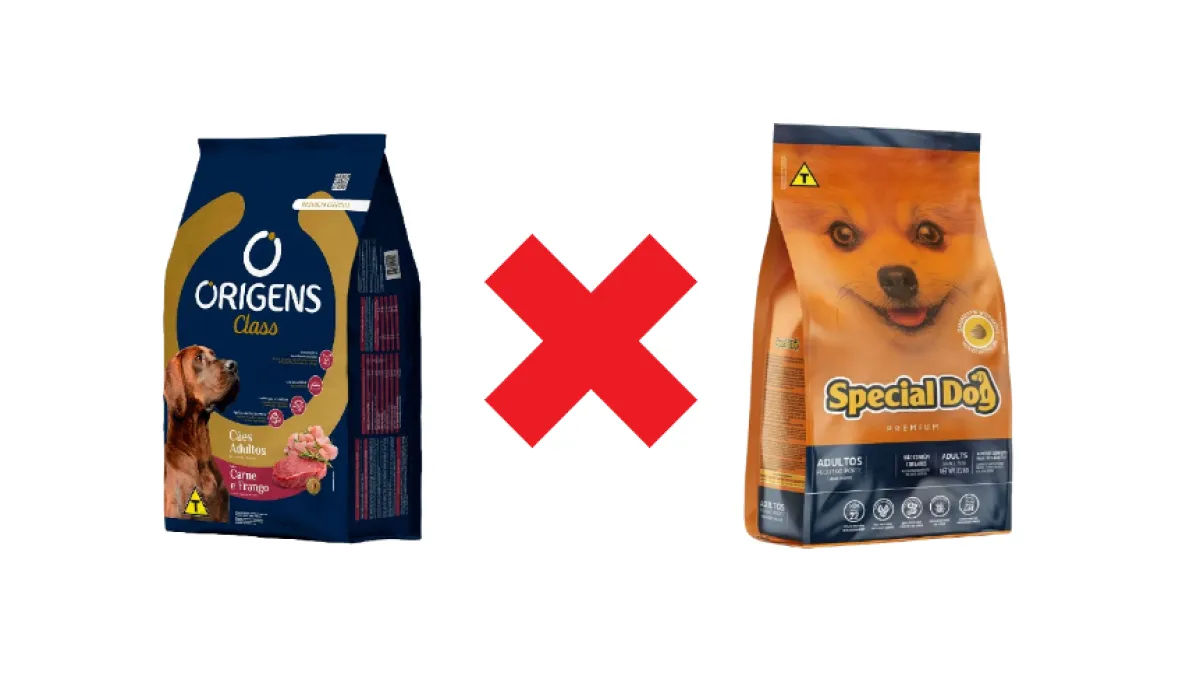 Pacotes das rações Origens e Special Dog em oposição. Falando sobre qual ração é melhor origens ou special dog.