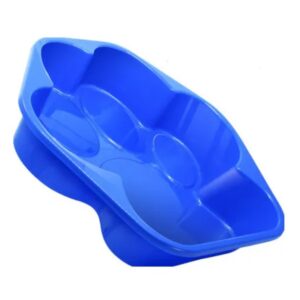 Caixa de areia plastica formato de patas na cor azul para representar a palavra-chave Caixa de Areia para Gatos