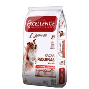 Página Inicial 10 Pacote de ração para cães adultos na cor branca com detalhes em vermelho para representar a palavra-chave Ração Dog Excellence