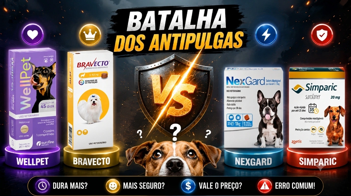 Batalha dos antipulgas e carrapatos: WellPet vs Bravecto vs NexGard vs Simparic