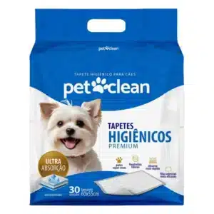 Embalagem do Tapete Higiênico para cachorro, super absorvente para cães pequenos e médios, ideal para treinamento sanitário, higiene diária, controle de odores e proteção do piso.