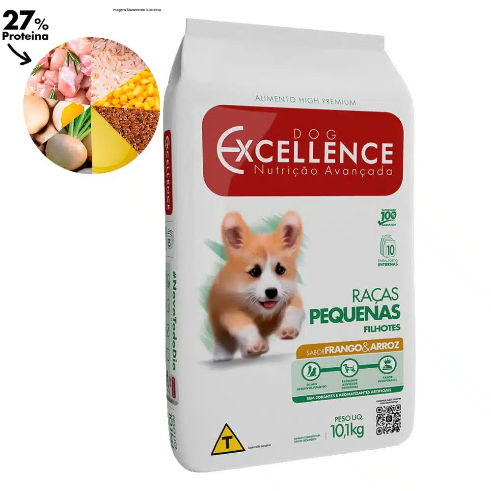 Ração Dog Excellence para Filhotes Pequenos 10,1Kg 2 dog excellence cães filhotes raças pequenas