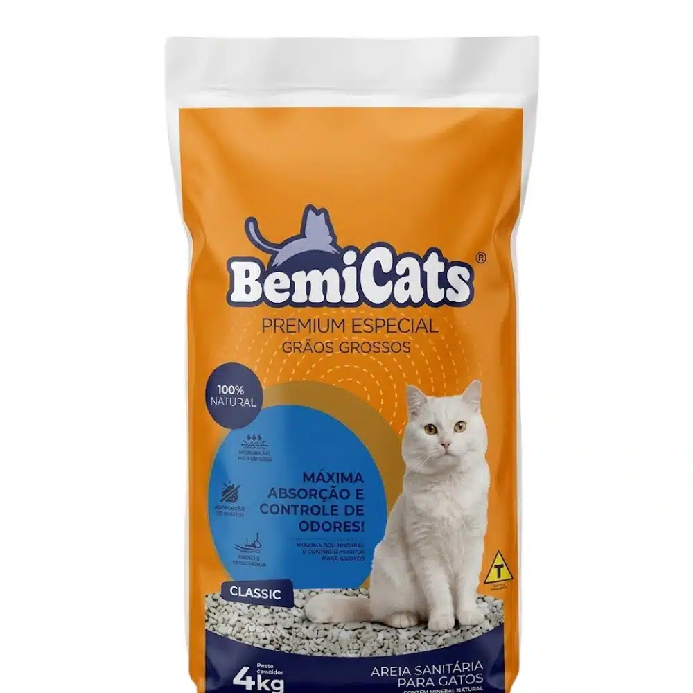 Areia para Gatos Grossa Bemicats