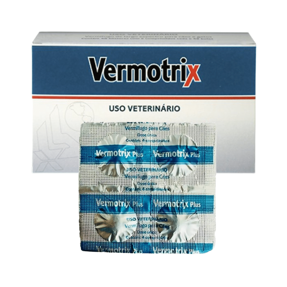 Vermotrix Plus 4 Comprimidos Vermífugo para Cães e Gatos