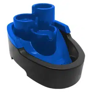 Fonte de água para pet na cor azul e preta, com sistema de circulação de água, ideal para cães e gatos manterem a hidratação diária.