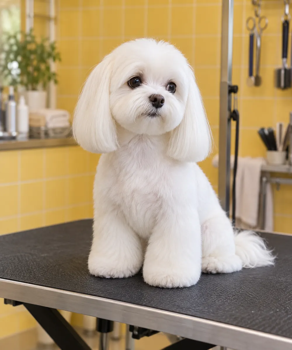 Ferramentas gratuitas para o seu pet 65 Maltês com tosa japonesa, orelhas longas e corpo com pelo curto